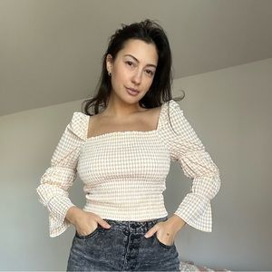 Design365 gingham print blouse